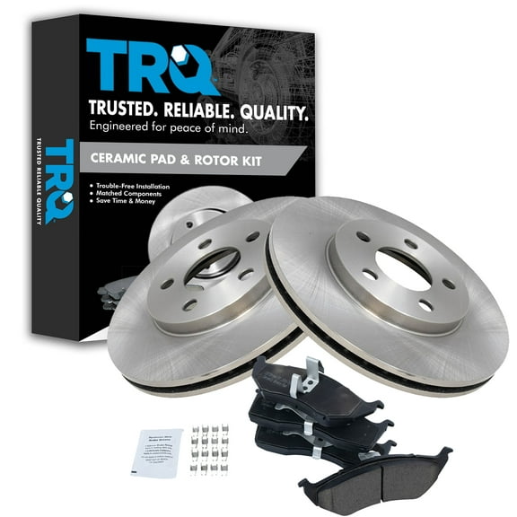 TRQ Front Brake Pad & Rotor Kit Brake Pads Brake Rotor Ceramic Fits Select 2000-2005 Dodge Neon 2000-2001 Plymouth