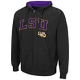 thumbnail image 2 of Men's Colosseum Black LSU Tigers Arch & Logo 3.0 Full-Zip Hoodie, 2 of 3