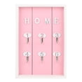 thumbnail image 1 of Porta llaves multiusos montado en la pared, 6 ganchos, estante de almacenamiento colgante, decoración del hogar (rosa), 1 of 8