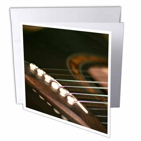 - 3dRose acoustic guitar bridge pins close up, Greeting Cards, 6 x 6 inches, set of 6