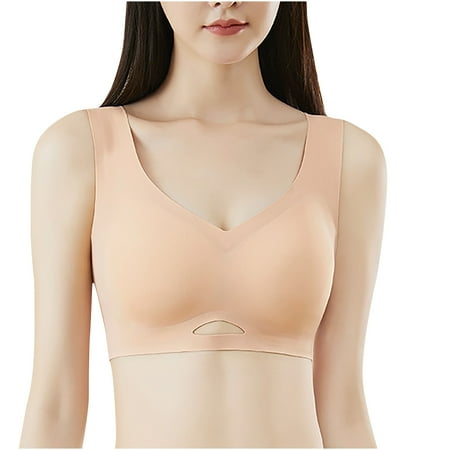 

Scyoekwg Comfort Bras for Women Underwear Solid Color Lingerie Soft Ultra Light Bras Wire Free Underwear One-Piece Bra Trendy Sports Bras Pink M
