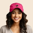 thumbnail image 3 of Dalix Olive Embroidered Cap Cotton Baseball Cute Cool Dad Hat Womens in Hot Pink, 3 of 5