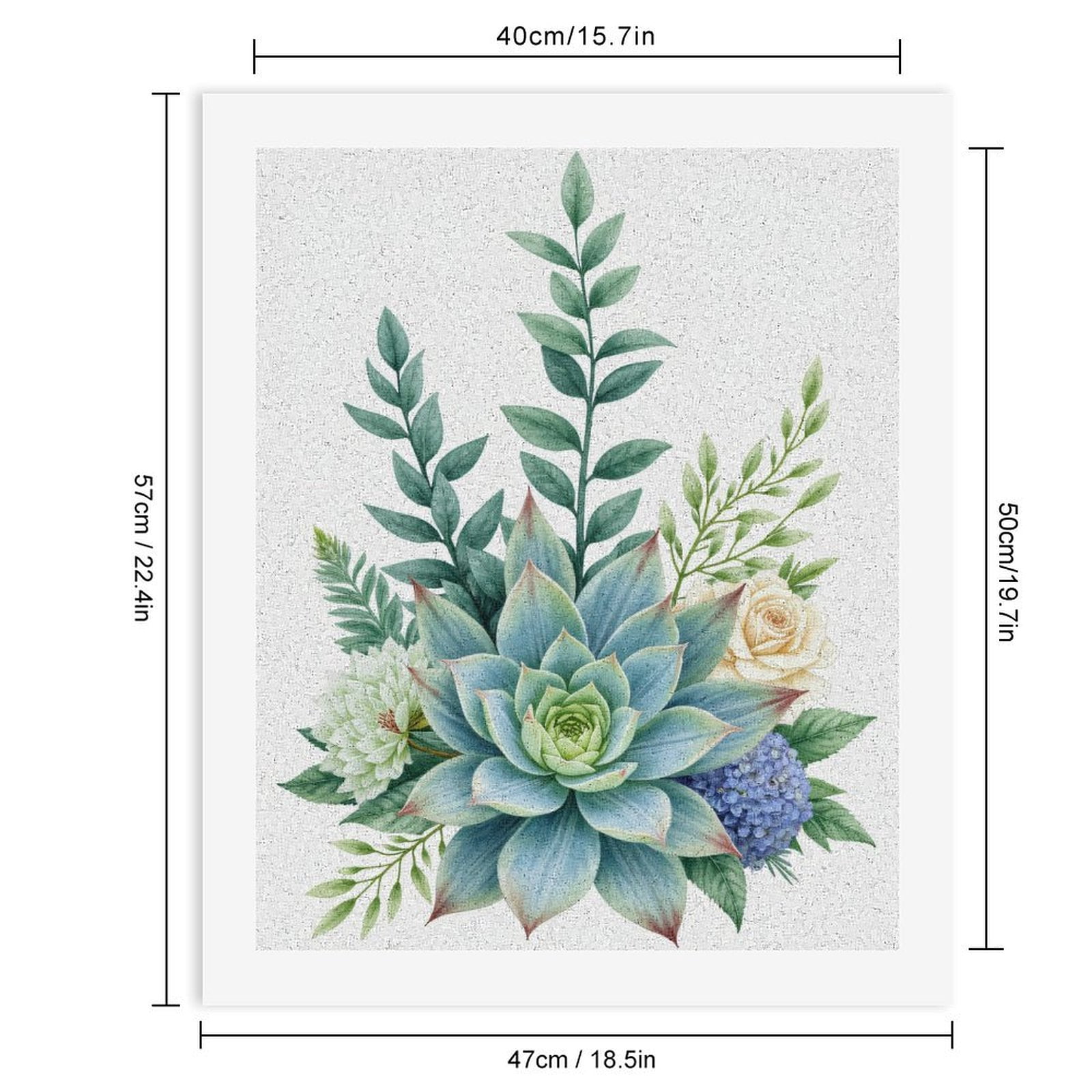 Paint By Numbers Kit for Adults Beginner - DIY Succulent Floral Bouquet Art Canvas Painting Kits for Adults, Frameless Paint By Number for Adults for Home Wall Decor 16x20 Inch