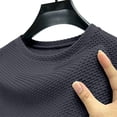 thumbnail image 3 of Breeze Shirts for Men Beer Belly Short Sleeve Textured Work Shirts Crew Neck Tretchy Quick Dry Soft Top, L, 3 of 7