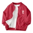 thumbnail image 3 of SROBPTY Kids Boys Girls Jackets Fall Solid Zip Long Sleeve Baseball Outerwear for 1-11 Years, 3 of 5