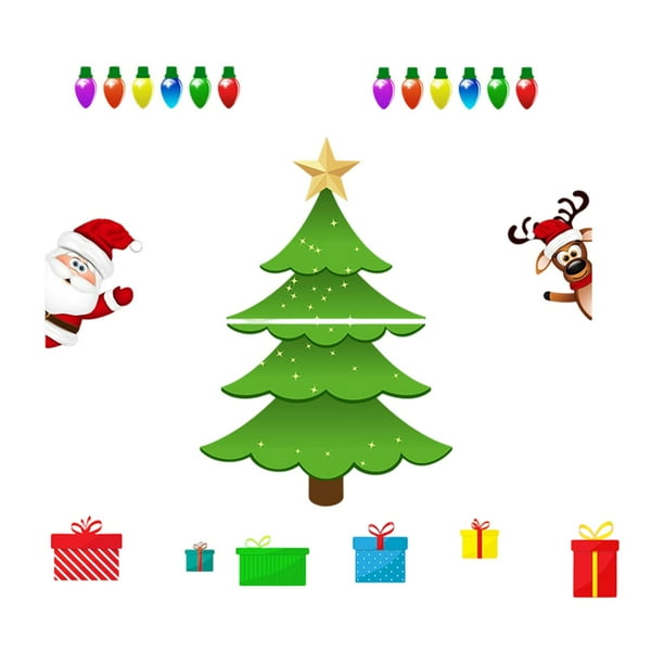 Pegatinas de árbol de Navidad para refrigeradores, decoraciones navideñas, cocina linda Estilo B
