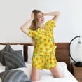 thumbnail image 5 of Fuzoiu Sunflowers2 Print Women's Short-Sleeved Pajama Set,Lounge Sleepwear Set,Womens Pajama Sets 2 Piece,Button-Up Top and Shorts with Pockets-Medium, 5 of 7