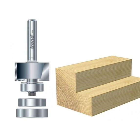 Trend - 46/44 x 1/4 TCT Bearing Guided Rebater 24mm x 12.7mm