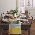 thumbnail image 3 of Table Runner Abstract Blue Yellow White Table Decoration for Kitchen Dinning Modern Art Table Decoration for Indoor Outdoor Party Wedding Decor 13x72inch, 3 of 7