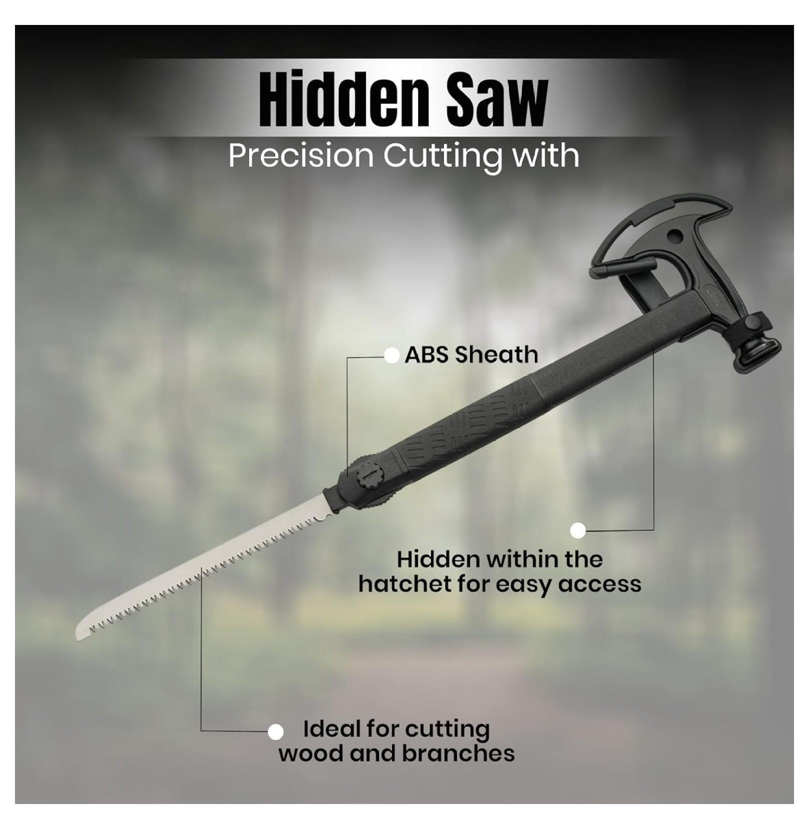 17.5-Inch Hiker's Hatchet – Multi-Tool Axe with Saw, Fire Starter, Hammer, and Nylon Fiber Handle – Includes Sheath for Camping and Survival