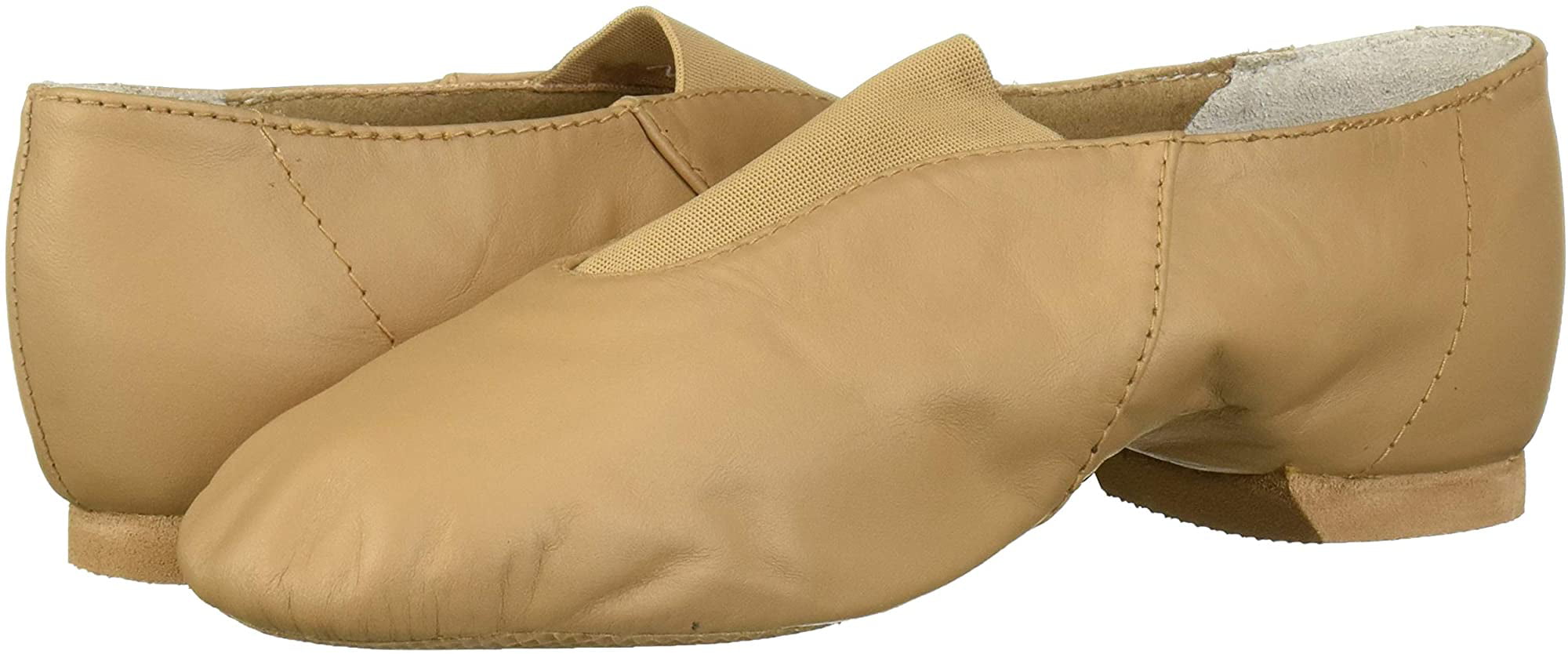 Bloch Dance Girl's Super Jazz Leather and Elastic Slip On Jazz Shoe 