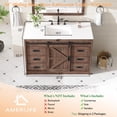 thumbnail image 2 of Merluxy 48" Farmhouse Bathroom Vanity with Sink Combo, Basin Bathroom Storage Cabinet, Rustic Brown, 2 of 8