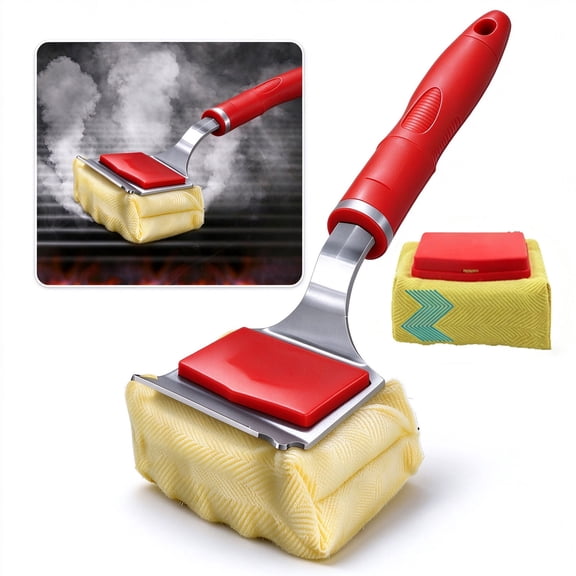 Liwantech Bristle Free Steam Grill Brush, Replaceable Head BBQ Cleaner with Scraper, for Multi-Metal Grates, Includes Yellow Sponge