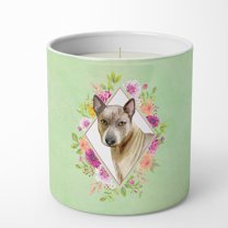 Carolines Treasures CK4348CDL Thai Ridgeback Soy Candle 10 oz Decorative Gift Scented Soy Candles for Home Green Flowers