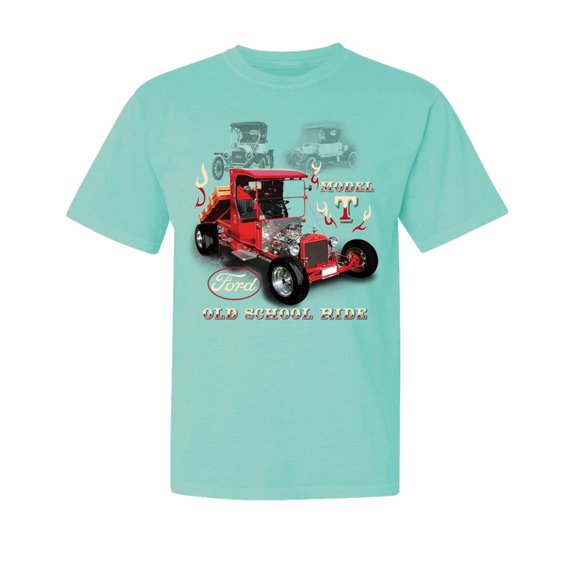 Wild Bobby, Ford Model T Roadster 1923 Old School Ride Classic Vintage, Cars and Trucks, Garment-Dyed Washed Look Short Sleeve Tees, Mint, Small