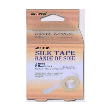 2 Rolls Hypoallergenic Silk Tape 1 In And 1/2 In, 24 Count