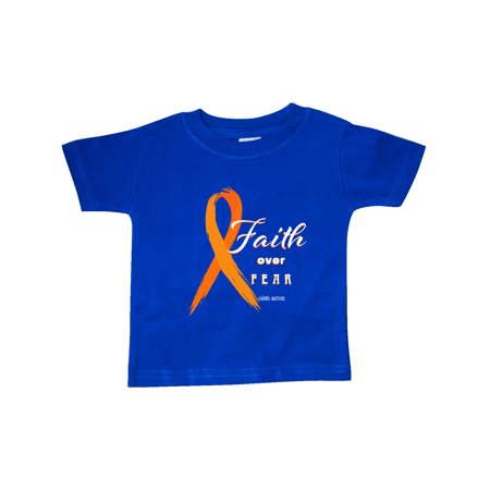 

Inktastic Faith over Fear Leukemia Awareness with Orange Ribbon Gift Baby Boy or Baby Girl T-Shirt