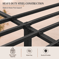 thumbnail image 5 of Heavy Duty Metal Full Platform Bed Frame with Headboard and Footboard, Industrial Style Steel Slat Mattress Foundation, No Box Spring Needed, Black, 5 of 7
