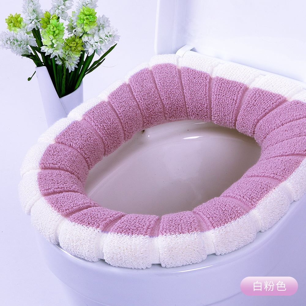 Details about   Toilet Seat Cover Zipper Warm Bathroom Fleece Closestool Lid Cover Thicken Pink 