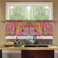 thumbnail image 4 of Yayeee Kitchen Curtains Tier Set of 2 Light Filtering 57"x24" Over Sink Window Panels, Art City, 4 of 7