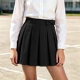 thumbnail image 3 of Diufon Girls Uniform Skirts Kids High Waist A-line School Skirts Cotton Pleated Bowknot Mini Skorts for Dance, 3 of 8