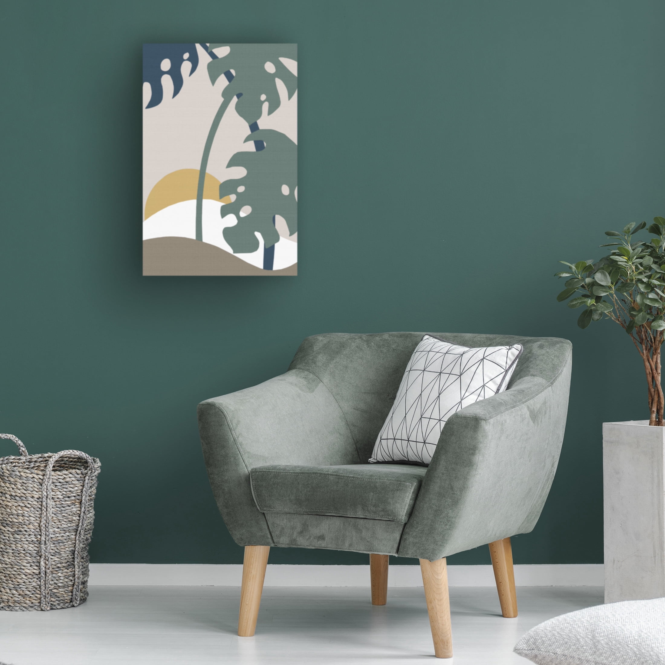Canvas Wall Art - Pictufy Studio Ii 'Monstera Cut Out 02' Wall Art for Living Room, Bedroom, or Office Décor by Trademark Fine Art - 22 x 32 Inches