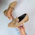 thumbnail image 2 of Women Pointed Toe Suede Slip on Loafers Mid Block Heel Comfort Dress Pumps, Versatile Casual office Slip on Shoes for Ladies Khaki 9.5(43), 2 of 9