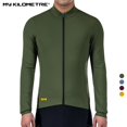 thumbnail image 2 of MY KILOMETRE Primavera Otoño 2023 Maillot de Ciclismo para Hombre Manga Larga Cremallera Completa Slim Fit Camisetas de Ciclismo Ropa de Ciclismo de Carretera, 2 of 5