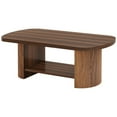 thumbnail image 3 of Spaco 45" Coffee Table, Modern Oval 2-Tier Center Table With Storage, Coffee Table for Indoor as Home, Living Room, Brown, 3 of 4
