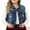 Dark Blue, variant on Unique Bargains Women's Plus Size Denim Sleeveless Chest Pockets Vests Jacket 2X Black