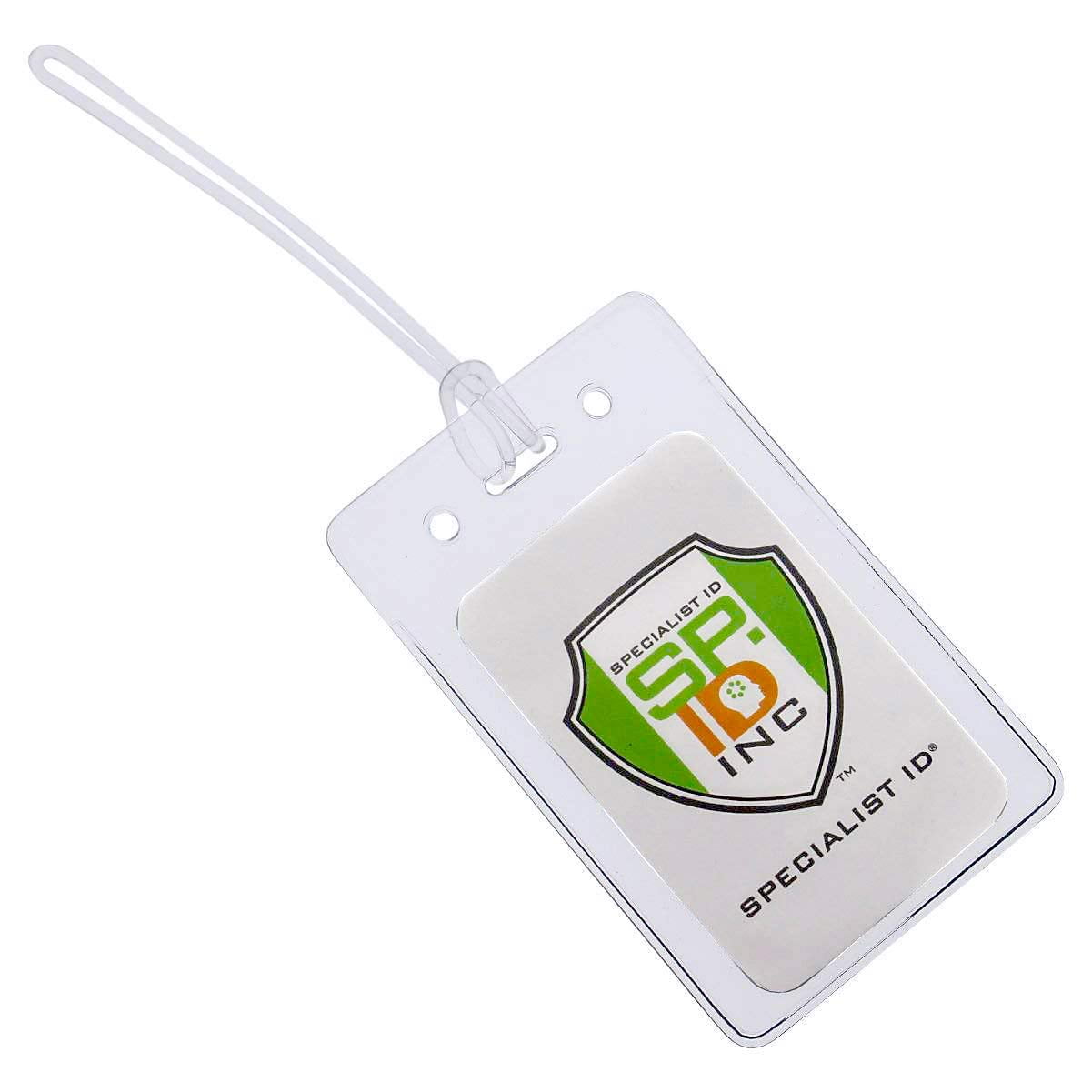 100 Pack Locking TOP Clear Plastic Luggage Identification Tags with