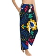 thumbnail image 2 of Balery Colorful Mexican Flower print Women's Pajama Pants,Ultra Lightweight Pjs,Lounge Pant-XX-Large, 2 of 9