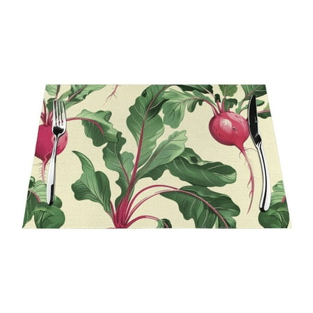 

Fruit pattern design Dining mat washable heat-resistant indoor/outdoor dining mat vinyl woven non slip dining mat for restaurant table protection PVC dining mat