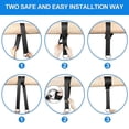 thumbnail image 3 of Correa para hamaca, kit para colgar columpio de árbol de 2 m, kit para colgar correas para columpio de árbol de alta resistencia con mosquetón, capacidad para 1000 kg, negro, 2 piezas, 3 of 7