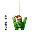thumbnail image 4 of 26 Letter Green Ornaments Christmas Tree,2025 Initial A to Z New Christmas Letters Decoration,Personalized Hanging Pendant Xmas Alphabet for DIY Craft Ornaments (W), 4 of 4