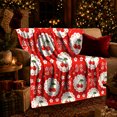 thumbnail image 3 of Cherry Lace Circles Red, Playful Botanical Garden Scene, Warm Flannel Blanket for Sunroom and Reading Nook, Garden Lovers Thanksgiving Gift, Artistic Home Decor, 3 of 9