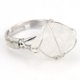 thumbnail image 1 of Xiao Hua Anillo natural hecho a mano, adecuado para hombres y mujeres, anillo de piedra natural envuelto a mano con alambre de cobre plateado personalizado, ajustable para mujeres (blanco), 1 of 4