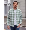 thumbnail image 4 of sogami Men's Casual Oxford Shirt Long Sleeve Checkered Button Down Shirt, 4 of 8