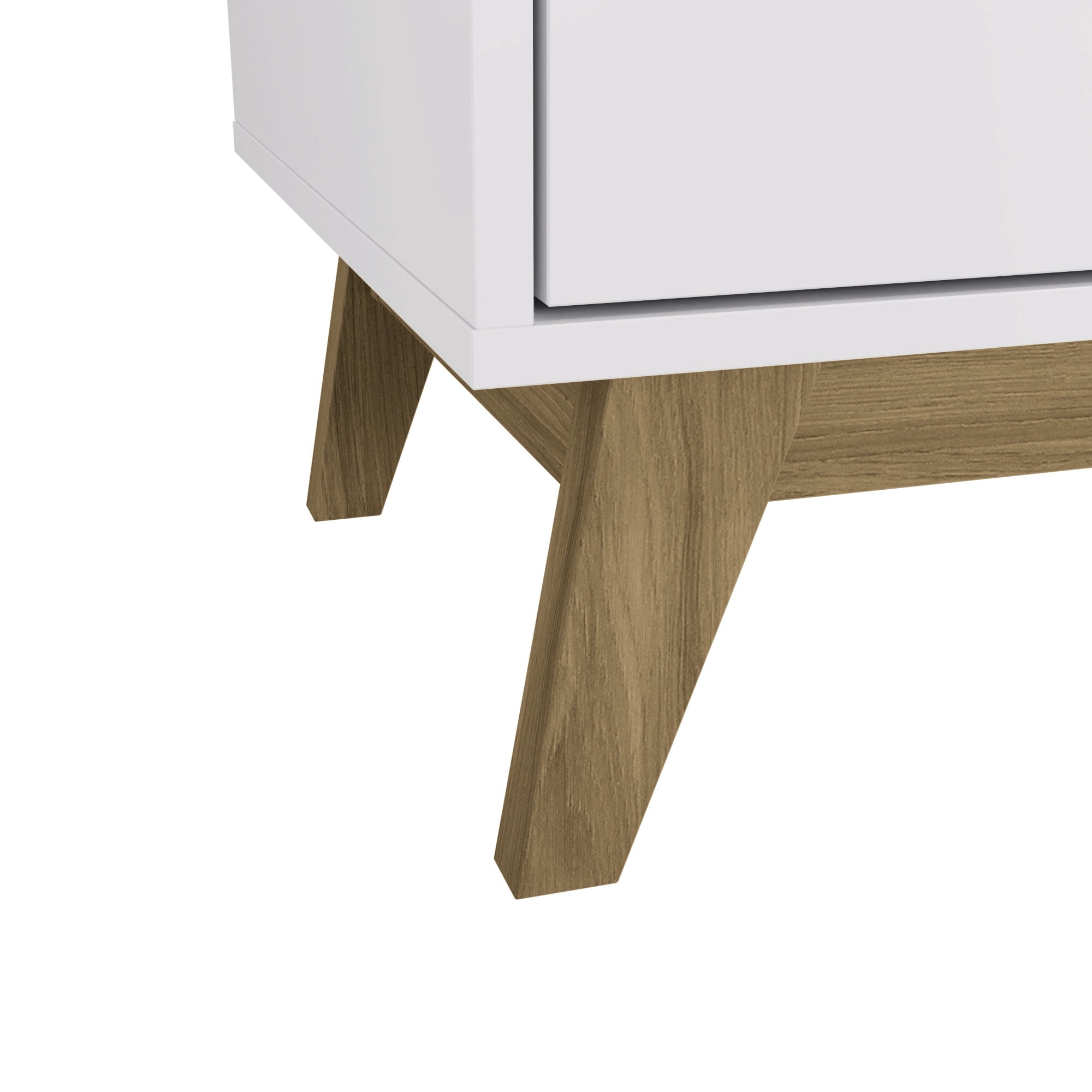 Kappesberg Venice White/Light Brown 59"W Sideboard with 3 Doors and Shelves