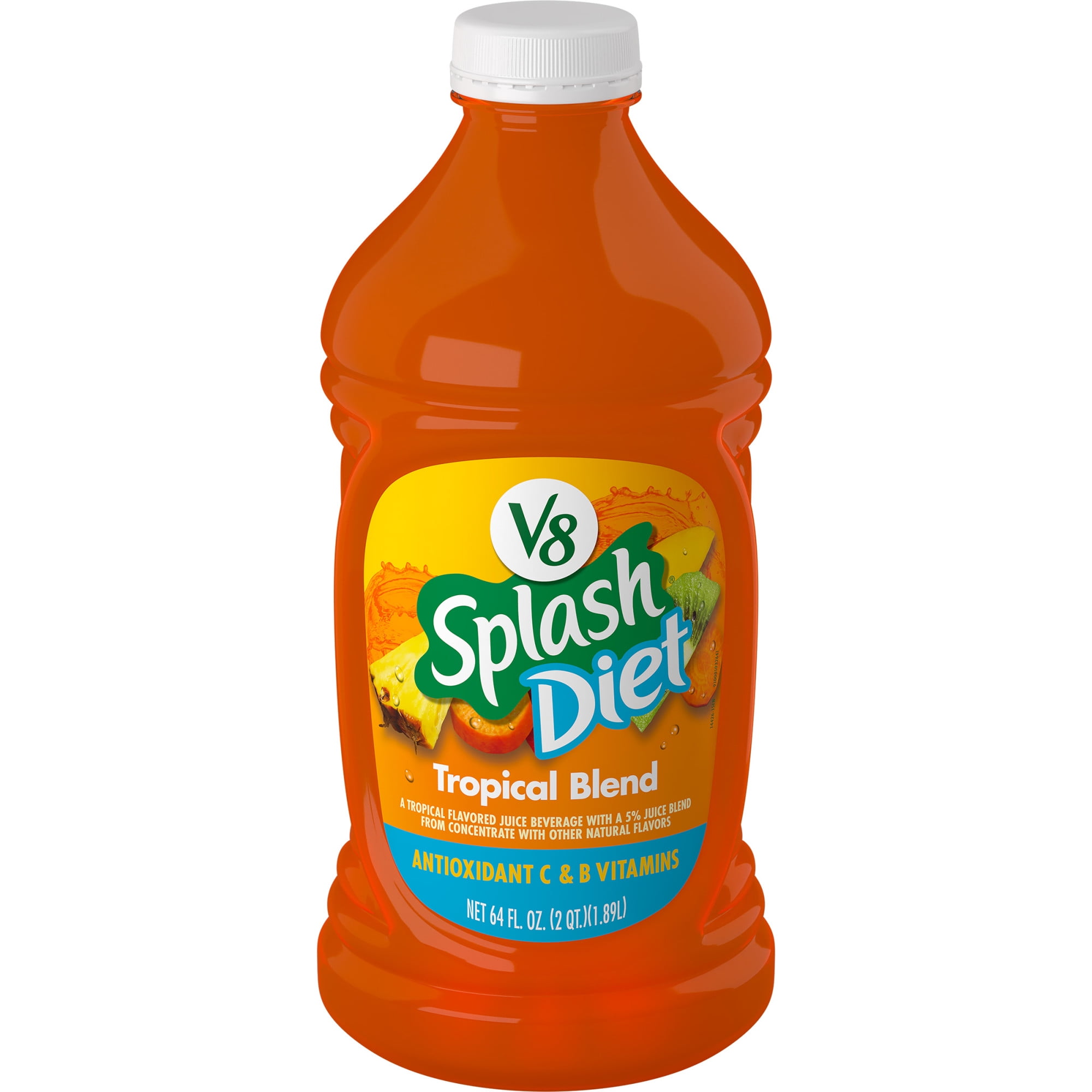 V8 Splash Diet Tropical Blend Diet Juice Drink, 64 FL OZ Bottle