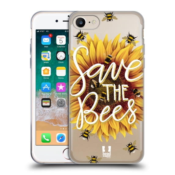 Head Case Designs Bees Save Soft Gel Case Compatible with Apple iPhone 7 / 8 / SE 2020 & 2022