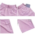 thumbnail image 4 of WAYUTE Shorts for Girls Elastic Waist Summer Solid Color Outerwear Bermuda Shorts with Multi Pockets for Kids Thin Breathable Athletic Casual Outdoor,Black, 4 of 5