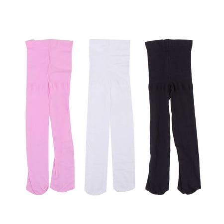 

TOYMYTOY 3pcs Kids Tight Ballet Dance Pantyhose Translucent Stocking Student Pantyhose Dress Up Props for Child- Size L(Black White Pink)