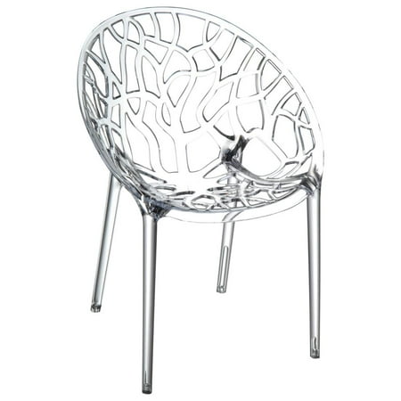 Compamia Crystal Polycarbonate Patio Dining Chair in Transparent