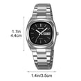 thumbnail image 3 of ACouple Quartz Watches Set - Stainless Strap Matching His & Hers Multifunctional Watches with Date, Alarm & Chronograph - Elegant Couple's Timepieces for Everyday Wear G, 3 of 8