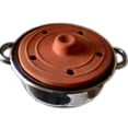 thumbnail image 5 of Handmade Clay Pot Dolma Lid Cover, Unglazed Terracotta Grape Leaf Roll Lid, Natural Earthenware Weighted Cooking Grill Press (Small 7.1 in), 5 of 5
