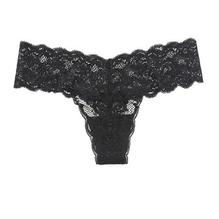 

DORKASM Low Rise Lace Bikini for Women Briefs Stretch Comfort Hipster Seamless Invisible Underwear Black L
