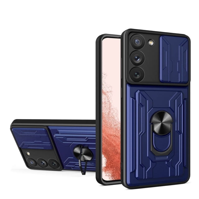 Funda con Anillo y Tarjetero Card Slot Bumper para Samsung S23 Plus