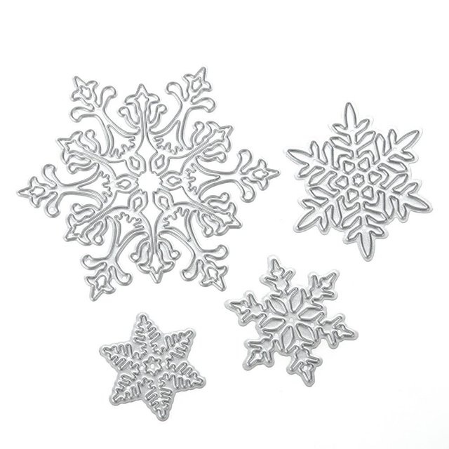 Cuadros Decorativos 4 Uds Navidad copo de nieve álbum de recortes papel tarjeta diario artesanía a m Tmvgtek embutido en tela