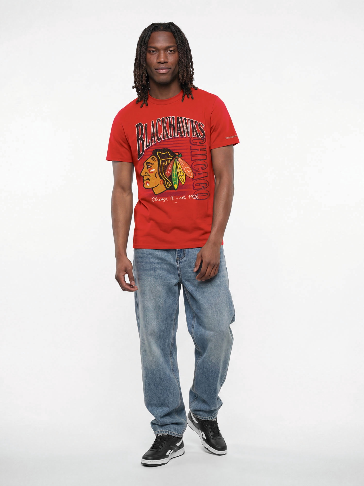 Chicago Blackhawks Reebok Mens Crew Neck Short Sleeve T-Shirt